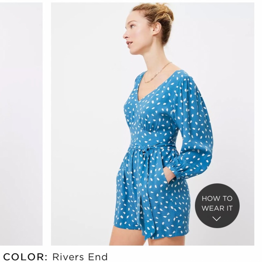 LOFT Brushstroke Romper (like new!)